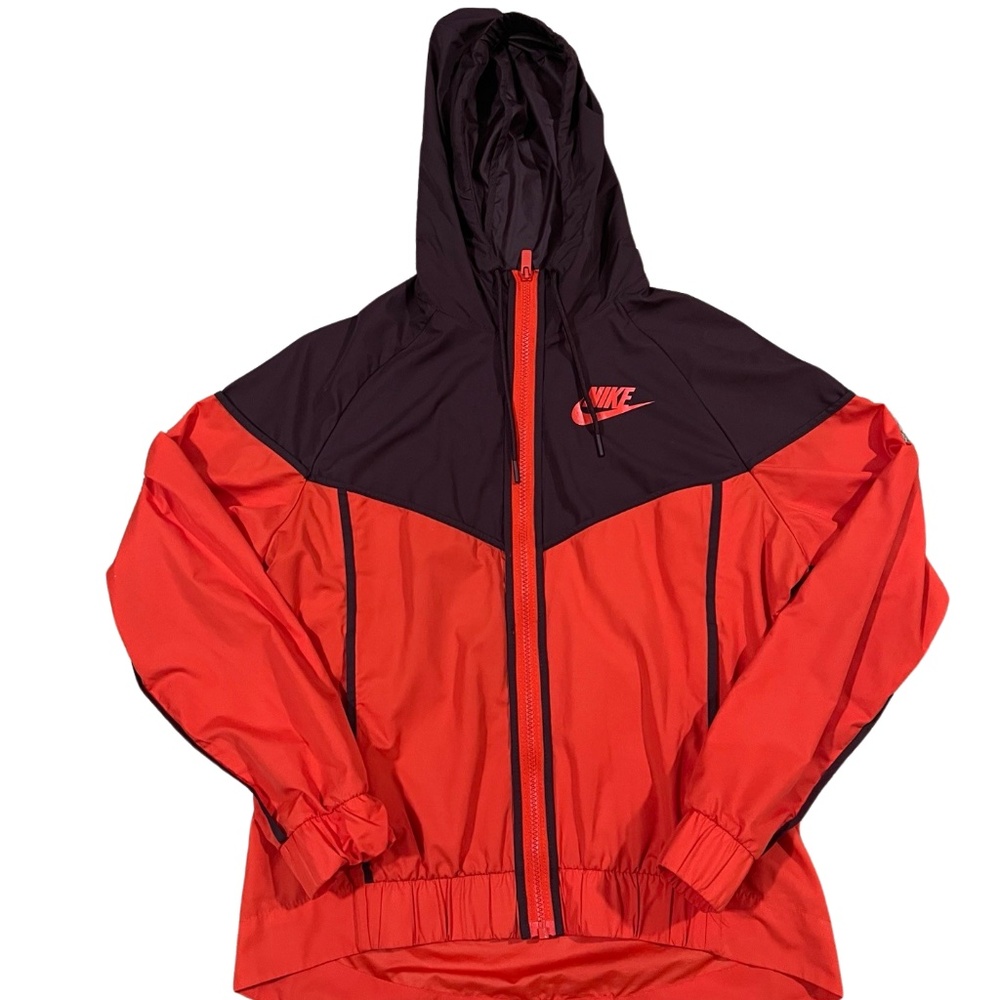 Nike Womens Windbreaker Burgundy and Orange